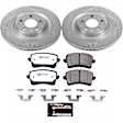 K5678-26 Rear Brake Disc and Pad Kit, Silver zinc-plated, Cross-drilled and Slotted, 5 Lugs, 330 mm, Carbon Fiber Ceramic, Z26 Street Warrior Carbon-Fiber Ceramic Series
