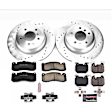 4-Wheel Set Power Stop&reg; K5686 Front and Rear Z23 Daily Carbon-Fiber Ceramic Brake Pad and Drilled & Slotted Rotor Kit