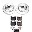K5688 Rear Brake Disc and Pad Kit, Silver zinc-plated, Cross-drilled and Slotted, 5 Lugs, 324 mm, Carbon Fiber Ceramic, Z23 Evolution Sport Series