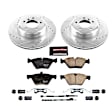 K5691 Front Brake Disc and Pad Kit, Silver zinc-plated, Cross-drilled and Slotted, 5 Lugs, 329.8 mm, Carbon Fiber Ceramic, Z23 Evolution Sport Series