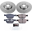 2014 Volvo XC60 - Front Brake Disc and Pad Kit, Cross-drilled and Slotted, 5 Lugs, 328.2 mm, Carbon Fiber Ceramic, Z23 Evolution Sport Series