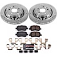 2017 Volvo XC60 - Rear Brake Disc and Pad Kit, Silver zinc-plated, Cross-drilled and Slotted, 5 Lugs, 302.2 mm, Carbon Fiber Ceramic, 2.0L 4Cyl, Z23 Evolution Sport Series