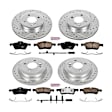 4-Wheel Set Power Stop&reg; K5725 Front and Rear Z23 Daily Carbon-Fiber Ceramic Brake Pad and Drilled & Slotted Rotor Kit