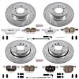 4-Wheel Set Power Stop&reg; K5728-26 Front and Rear Z26 Muscle Carbon-Fiber Ceramic Brake Pad and Drilled & Slotted Rotor Kit