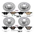 2003 BMW 330Ci - Front and Rear Brake Disc and Pad Kit, Silver zinc-plated, Cross-drilled and Slotted, 5 Lugs, 319.8 mm, Carbon Fiber Ceramic, 3.0L 6Cyl, Z23 Evolution Sport Series
