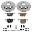 K5732-26 Rear Brake Disc and Pad Kit, Silver zinc-plated, Cross-drilled and Slotted, 5 Lugs, 327 mm, Carbon Fiber Ceramic, Z26 Street Warrior Carbon-Fiber Ceramic Series