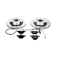 K5732 Rear Brake Disc and Pad Kit, Silver zinc-plated, Cross-drilled and Slotted, 5 Lugs, 327 mm, Carbon Fiber Ceramic, Z23 Evolution Sport Series
