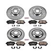 4-Wheel Set Power Stop&reg; K5746 Front and Rear Z23 Daily Carbon-Fiber Ceramic Brake Pad and Drilled & Slotted Rotor Kit