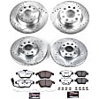4-Wheel Set Power Stop&reg; K5747-26 Front and Rear Z26 Muscle Carbon-Fiber Ceramic Brake Pad and Drilled & Slotted Rotor Kit