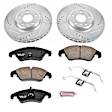 K5752 Front Brake Disc and Pad Kit, Silver zinc-plated, Cross-drilled and Slotted, 5 Lugs, 320 mm, Carbon Fiber Ceramic, Z23 Evolution Sport Series