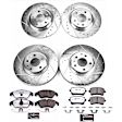 4-Wheel Set Power Stop&reg; K5754-26 Front and Rear Z26 Muscle Carbon-Fiber Ceramic Brake Pad and Drilled & Slotted Rotor Kit