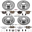4-Wheel Set Power Stop&reg; K5764-26 Front and Rear Z26 Muscle Carbon-Fiber Ceramic Brake Pad and Drilled & Slotted Rotor Kit