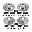 4-Wheel Set Power Stop&reg; K5791 Front and Rear Z23 Daily Carbon-Fiber Ceramic Brake Pad and Drilled & Slotted Rotor Kit