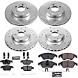 4-Wheel Set Power Stop&reg; K5793 Front and Rear Z23 Daily Carbon-Fiber Ceramic Brake Pad and Drilled & Slotted Rotor Kit