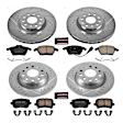 4-Wheel Set Power Stop&reg; K5798 Front and Rear Z23 Daily Carbon-Fiber Ceramic Brake Pad and Drilled & Slotted Rotor Kit