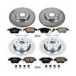 4-Wheel Set Power Stop&reg; K5801 Front and Rear Z23 Daily Carbon-Fiber Ceramic Brake Pad and Drilled & Slotted Rotor Kit