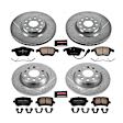 4-Wheel Set Power Stop&reg; K5802 Front and Rear Z23 Daily Carbon-Fiber Ceramic Brake Pad and Drilled & Slotted Rotor Kit