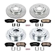 4-Wheel Set Power Stop&reg; K5807 Front and Rear Z23 Daily Carbon-Fiber Ceramic Brake Pad and Drilled & Slotted Rotor Kit