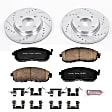 K5817 Front Brake Disc and Pad Kit, Cross-drilled and Slotted 4 Lugs 280 mm Carbon Fiber Ceramic Z23 Evolution Sport Series