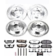 4-Wheel Set Power Stop&reg; K5822-36 Front and Rear Z36 Truck Carbon-Fiber Ceramic Brake Pad and Drilled & Slotted Rotor Kit