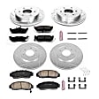 4-Wheel Set Power Stop&reg; K5822 Front and Rear Z23 Daily Carbon-Fiber Ceramic Brake Pad and Drilled & Slotted Rotor Kit
