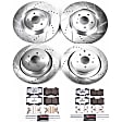 4-Wheel Set Power Stop&reg; K5823-26 Front and Rear Z26 Muscle Carbon-Fiber Ceramic Brake Pad and Drilled & Slotted Rotor Kit