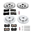 4-Wheel Set Power Stop&reg; K5823 Front and Rear Z23 Daily Carbon-Fiber Ceramic Brake Pad and Drilled & Slotted Rotor Kit