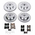 4-Wheel Set Power Stop&reg; K5825 Front and Rear Z23 Daily Carbon-Fiber Ceramic Brake Pad and Drilled & Slotted Rotor Kit