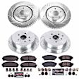 4-Wheel Set Power Stop&reg; K5828 Front and Rear Z23 Daily Carbon-Fiber Ceramic Brake Pad and Drilled & Slotted Rotor Kit