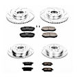 4-Wheel Set Power Stop&reg; K5829 Front and Rear Z23 Daily Carbon-Fiber Ceramic Brake Pad and Drilled & Slotted Rotor Kit