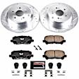 K5839 Rear Brake Disc and Pad Kit, Cross-drilled and Slotted 5 Lugs 334 mm Carbon Fiber Ceramic Z23 Evolution Sport Series