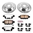 K5854-36 Rear Brake Disc and Pad Kit, Silver zinc-plated, Cross-drilled and Slotted, 5 Lugs, 334 mm, Carbon Fiber Ceramic, Z36 Extreme Truck And Tow