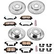 4-Wheel Set Power Stop&reg; K5856-36 Front and Rear Z36 Truck Carbon-Fiber Ceramic Brake Pad and Drilled & Slotted Rotor Kit