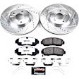 K5857-26 Front Brake Disc and Pad Kit, Cross-drilled and Slotted 5 Lugs 320 mm Carbon Fiber Ceramic Z26 Street Warrior Carbon-Fiber Ceramic Series