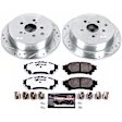 K5864-36 Rear Brake Disc and Pad Kit, Silver zinc-plated, Cross-drilled and Slotted, 5 Lugs, 309 mm, Carbon Fiber Ceramic, Z36 Extreme Truck And Tow