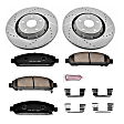 K5865 Front Brake Disc and Pad Kit, Silver zinc-plated, Cross-drilled and Slotted, 5 Lugs, 324 mm, Carbon Fiber Ceramic, Z23 Evolution Sport Series