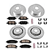4-Wheel Set Power Stop&reg; K5866 Front and Rear Z23 Daily Carbon-Fiber Ceramic Brake Pad and Drilled & Slotted Rotor Kit