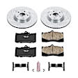 K5868 Front Brake Disc and Pad Kit, Silver zinc-plated, Cross-drilled and Slotted, 5 Lugs, 334 mm, Carbon Fiber Ceramic, Z23 Evolution Sport Series