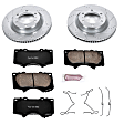 K5873 Front Brake Disc and Pad Kit, Cross-drilled and Slotted 6 Lugs 338 mm Carbon Fiber Ceramic Z23 Evolution Sport Series
