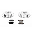 K5876 Rear Brake Disc and Pad Kit, Silver zinc-plated, Cross-drilled and Slotted, 5 Lugs, 302 mm, Carbon Fiber Ceramic, Z23 Evolution Sport Series