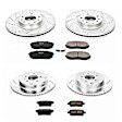 4-Wheel Set Power Stop&reg; K5879 Front and Rear Z23 Daily Carbon-Fiber Ceramic Brake Pad and Drilled & Slotted Rotor Kit