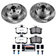 K588-26 Rear Brake Disc and Pad Kit, Silver zinc-plated, Cross-drilled and Slotted, 5 Lugs, 245 mm, Carbon Fiber Ceramic, Z26 Street Warrior Carbon-Fiber Ceramic Series