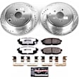 K5883-26 Rear Brake Disc and Pad Kit, Silver zinc-plated, Cross-drilled and Slotted, 5 Lugs, 289.8 mm, Carbon Fiber Ceramic, Z26 Street Warrior Carbon-Fiber Ceramic Series