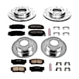4-Wheel Set Power Stop&reg; K5900 Front and Rear Z23 Daily Carbon-Fiber Ceramic Brake Pad and Drilled & Slotted Rotor Kit