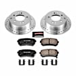 K5915 Rear Brake Disc and Pad Kit, Silver zinc-plated, Cross-drilled and Slotted, 5 Lugs, 262 mm, Carbon Fiber Ceramic, Z23 Evolution Sport Series