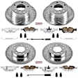 4-Wheel Set Power Stop&reg; K592-26 Front and Rear Z26 Muscle Carbon-Fiber Ceramic Brake Pad and Drilled & Slotted Rotor Kit