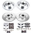 4-Wheel Set Power Stop&reg; K5929-26 Front and Rear Z26 Muscle Carbon-Fiber Ceramic Brake Pad and Drilled & Slotted Rotor Kit