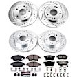 4-Wheel Set Power Stop&reg; K5936 Front and Rear Z23 Daily Carbon-Fiber Ceramic Brake Pad and Drilled & Slotted Rotor Kit