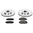 K5944 Front Brake Disc and Pad Kit, Silver zinc-plated, Cross-drilled and Slotted, 5 Lugs, 336 mm, Carbon Fiber Ceramic, Z23 Evolution Sport Series