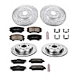 4-Wheel Set Power Stop&reg; K5949 Front and Rear Z23 Daily Carbon-Fiber Ceramic Brake Pad and Drilled & Slotted Rotor Kit